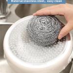 6Pcs Steel Wool Scrubbers - Flexible Scrubber Ps for Cleaning Dishes, Pots, Pans, Grills and Sinks