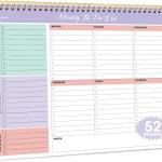 Taja Weekly To Do List Notep with 52 Undated Sheets（8.5"×11"）- Weekly Desk Planner for Women & Man, Work and Home - Violet Dream