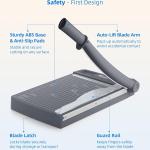 Firbon 12" Guillotine Paper Cutter, Heavy Duty 12-Sheet Capacity Trimmer for Cardstock, Photos, Scrapbooking, Office, Classroom, Studio (Gray)