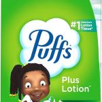 Puffs Plus Lotion Facial Tissues, 4 Family Boxes, 124 tissues per box