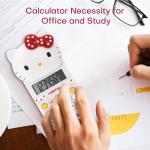 Cute Calculators, 8 Digit with LCD Display for Teachers Student Basic Office, Kids Calculators for School, Mini Cartoon Calculator Handheld Calculator 5.9×2.6 inch White