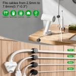 OneLeaf 12 Pack 360° Rotatable Spring Cable Clips[1s Lock], hesive Cord Holder for Nightstand, Phone Charger Cord Holder for Desk Home Office Car Game Station