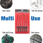 ROTATION Extra Long Precision Hook and Pick Set, 6-Piece Set, Chrome Vanium Steel Shaft, for Remove Hoses and Gaskets, Auto and Electronics Maintenance Tools