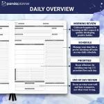 Panda Planner Pro A4 Daily Planner 2026 – 6 Month Undated Planner with Hourly Schedule, Large 8.5x11 Layout, To Do List, Daily Journal, Goal Planner, Habit Tracker & Gratitude Organizer for Home/Offic