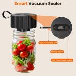 Electric Mason Jar Vacuum Sealer Kit for Mason Jars, Bags, Containers, Upgred 3-in-1 Jar Vacuum Sealer Machine for Mason Jars with Wide and Regular Mouth Canning Jar