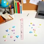 15CM Pink Cats Claw Straight Rulers, Plastic Measuring Tool Kawaii Measuring Plastics Scales Cute Rulers, Portable Stationery School Supplies Stationery Transparent