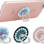 Bonoma Phone Ring Stand Holder, 3-Pack 360 Degree Rotation Universal Finger Ring Stand Compatible with Smartphones and Tablets Mandala