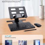Desk Stand and Bluetooth Keyboard Combo for Samsung Galaxy Z Fold 7/6/5, 4 in 1 Set Include Mouse Pen, justable Foldable Tablet Stand Holder Fits for Z Trifold, 4.7"-13" Smartphones Tablet