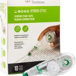 Tombow 68721 MONO Hybrid Correction Tape, 10-Pack. Easy To Use Applicator for Instant Corrections