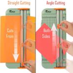 Firbon A4 Paper Cutter 12 Inch Titanium Straight Paper Trimmer with Side Ruler for Scrapbooking Craft, Paper, Coupon, Label, Cardstock (Morandi)