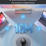 TECKNET Ergonomic Mouse, Bluetooth Wireless Vertical Mouse, Rechargeable Battery, Quiet Clicks, 4800 DPI justable, BT5.0/3.0 & 2.4G Connect, Easy to use, Wide Compatibility - Black