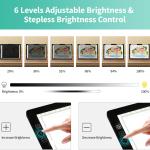 A4 Light Box for Tracing - Rechargeable Diamond Painting Light Board with Carry Case, Stepless Dimmable 6 Levels Brightness Light Table, Battery Powered Portable Light P for Weeding Vinyl Tracing