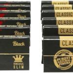 RAW Classic Black King Size Slim Natural Unrefined Ultra Thin 110mm Rolling Papers (12 Packs)