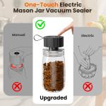 Electric Mason Jar Vacuum Sealer Kit for Mason Jars, Bags, Containers, Upgred 3-in-1 Jar Vacuum Sealer Machine for Mason Jars with Wide and Regular Mouth Canning Jar