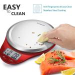 Food Scale, NUTRI FIT Kitchen Scales Digital Weight Grams and Ounces Large Stainless Steel Platform for Baking Cooking Weight Loss, High Accuracy Bre Coffee Scale, 1g Increment Tare Function, Red