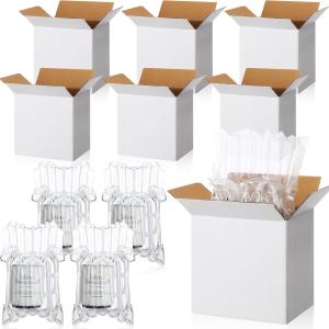 25 Sets 6x4x6 Inches Mug Boxes for Gift, Small Shipping Cardboard Box with Bubble Pouch for 15oz Sublimation Coffee Mug Packaging Gift Box for Wrapping Shipping Storing Fragile Item (White)