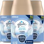 Gle Automatic Spray Air Freshener Refill, Scented Air Freshener for Home and Bathroom, Clean Linen, 6.2 Oz, 3 Count