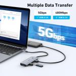 Docking Station USB C to Dual HDMI apter, MOKiN USB C Hub Du al HD MI Monitors for Windows,US B C apter with Dual HDMI,3 USB Port,PD Compatible for Dell XPS 13/15, Lenovo Yoga,etc