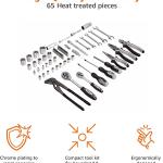 Basics 65-Piece General Household Home Repair and Mechanic's Hand Tool Kit Set, Black