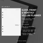 Cloth & Paper 2026 Front & Monthly Vellum Planner Dashboard Overlays | A5 Size 5.8 x 8.3 Inches | 13-Piece Set for 6-Ring A5 Planners, Undated, Transparent Heavyweight Paper, Pre-Punched