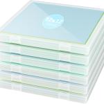 Denkee 12 x 12 Paper Storage, 6 Pack Scrapbook Paper Organizer Storage, Craft Organizers Box, Portable Storage Containers for Board Game, Craft, Art Supplies