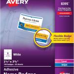 Avery Flexible Printable Name Tags, 2-1/3" x 3-3/8", Matte White, 160 Removable Name Bges (8395)