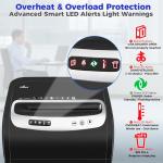 Mirco-Cut Paper Shredder Heavy Duty, 18-Sheet Shreds Paper/Card/Staple/Clip Paper Shredder for Home Office Use, Security Level P-4 Jam Proof System 30L Pullout Basket and Wheels