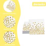 100Pcs White and Gold Cocktail Napkins, 6.5 Inch Gold Dots Disposable Dinner Paper Napkins for Party Wedding Birthday Bar Holiday Gruation Christmas