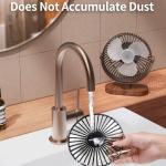 SWEETFULL 6.5 Inch USB Small Desk Fan, 3 Speeds Quiet Portable Desktop Table Fan, 360° justment Personal Mini Fan for Home Office Car Outdoor Travel (Black wood grain)