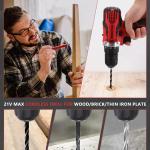 KINGTOOL Home Tool Set Kit - 286 PCS Home Auto Repair Tool Kit with Rolling Tool Box, Mechanic Tool Sets with 21V Max Cordless Power drill, Perfect for Homeowner, Diyer, Handyman