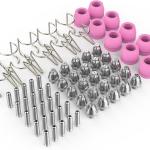 70-Piece AG60P Plasma Cutter Consumables Kit .045" – Tips Nozzles Electrodes Shield Cups Wire Guides for AG-60, AG-60P, SG-55, WSD-60 (With Storage Box)