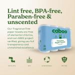 Caboo Tree Free Paper Towels, 8 Rolls, Earth Friendly Sustainable Kitchen Paper Towels with Strong 2 Ply