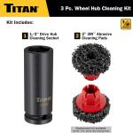 Titan 51798 Wheel Hub Cleaning Kit, Includes 1/2-Inch Drive Impact Socket & Brake Disc Cleaning Ps