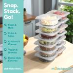 Reusable Snack Containers with Lids 20Pcs, Portion control containers, Snack Pack Containers,2 Double Compartment Snack Containers for Kids On the Go Meals, Camping Condiment Snack Tray Prep