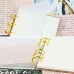 Mulitbey A6 Semi-Petal Acrylic Binder, 6-Ring Notebook Cover with 90 Sheets Refill (45 Lined + 45 Blank), Gold Rings, Elegant A6 Loose Leaf Binder Planner & Journal for Organization (Clear Petals)