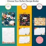 Jot & Mark 8.5" x 11" Sturdy 3 Ring Recipe Binder with Spill-Proof Clear Binder Sleeves Sheet Protector, 30 Dual-Sided Recipe Card Pages for Written & Printed Recipes, Tabbed Dividers, Peach Dream