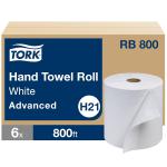 Tork Paper Hand Towel Roll White H21, vanced, 100% Recycled Fiber, 6 rolls x 800 ft, RB800