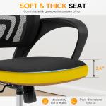BestOffice | Ergonomic Office Chair | Mid-Back Swivel Desk Chair | Breathable Backrest & Lumbar Support | justable Height | Sponge Seat | Rolling Wheels | Dark Black | for ults & Women