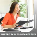 Henoyso 18 Pcs Plastic Folders with Clear Front Pockets Heavy Duty File Folders with 2 Pockets and Card Slot for Student Communication School Office Presentation Report (Black)