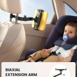 Lamicall Car Herest Tablet Holder - [3 in 1 Extension Arm] justable Tablet Car Mount for Back Seat, Ro Trip Essentials for Kids, for 4.7-11" Device Like iP Pro, Air, Mini, Galaxy, Fire, Black