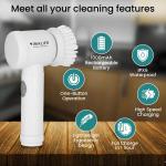 Vimalife Electric Spin Scrubber, Cordless Bathroom Cleaning Brush IPX6 Waterproof with 5 Replaceable Hes, Power Scrubber for Bathtub, Tiles, Car Wash, Kitchen & Multi-Surface Home Cleaning