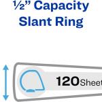 Avery Durable View 3 Ring Binders for Home, School Supplies, Office, or Organization Needs, 0.5" Slant Ring, 4 Pack White Binders (03362)