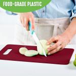 GreenLife Cutting Board Set 8x12" & 10x14", Extra Durable, Meal Prep, Non-Slip, Grip Handles, Crack Resistant, Dishwasher Safe, Reversible, Versatile Kitchen Essentials, Red