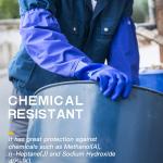 LANON 26" Elbow Length PVC Chemical Resistant Gloves, Heavy-Duty Long Rubber Gloves, Acid, Alkali & Oil Protection, Large