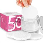 GAINWELL 50-Count Compressed Facial Sponges with Storage Container, for Facial Cleansing, Reusable Makeup Remover, Portable, Suitable for Travel, White