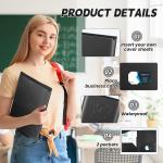 Henoyso 18 Pcs Plastic Folders with Clear Front Pockets Heavy Duty File Folders with 2 Pockets and Card Slot for Student Communication School Office Presentation Report (Black)