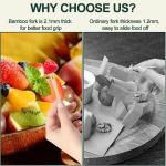 400PCS 3.5 Inch Appetizer Forks, Mini Forks, Mini Forks For Appetizers, Disposable Bamboo Forks Can Be Used For Desserts, Sandwiches, Burgers, Sals, Buffets, Drinks, Vegetables And More