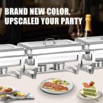 4 Pack Chafing Dishes Buffet Set 9QT, Food Warmer for Parties Buffet, 4 Full Size Chafing Pans, Chafers and Buffets Warmers Sets for Parties, Catering Supplies, Banquets, Weddings