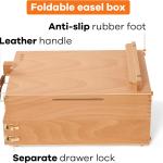 VISWIN Large Tabletop Easel Box with 3 Storage Drawers, justable Portable Beech Wood Desktop Easel for Painting, Drawing, Plein-Air Art Sketchbox for ults, Artists, Beginners, Hold Canvas to 25"