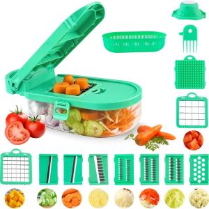 12-in-1 Vegetable Chopper ，Dicer，Professional 8 Bles vegetable chopper，Onion Chopper，Potato slicer，Cheese Grater，Home Essentials & Kitchen Ggets，Budget-Friendly